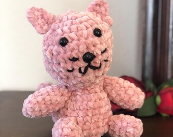 Adorable gato/gatito amigurumi de chenilla suave y afelpado