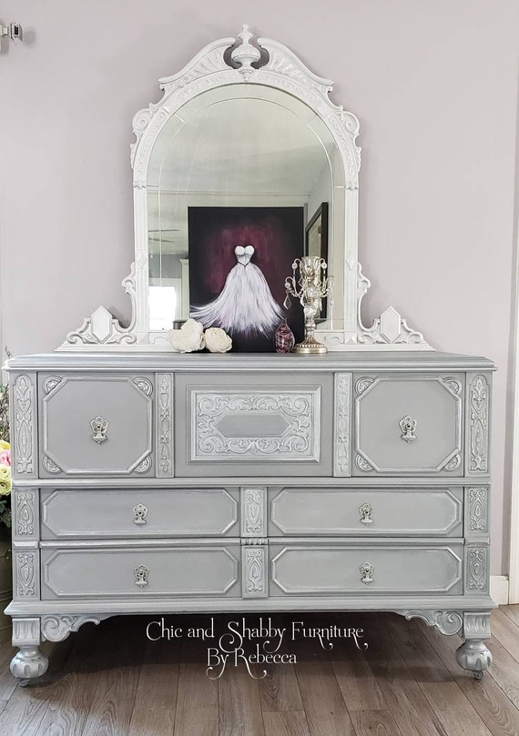 vintage dresser with mirror