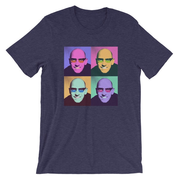 T-Shirt Michel Foucault – Imprimé Philosophie – Taille S à XXXL – Noir – Hipster Neuf