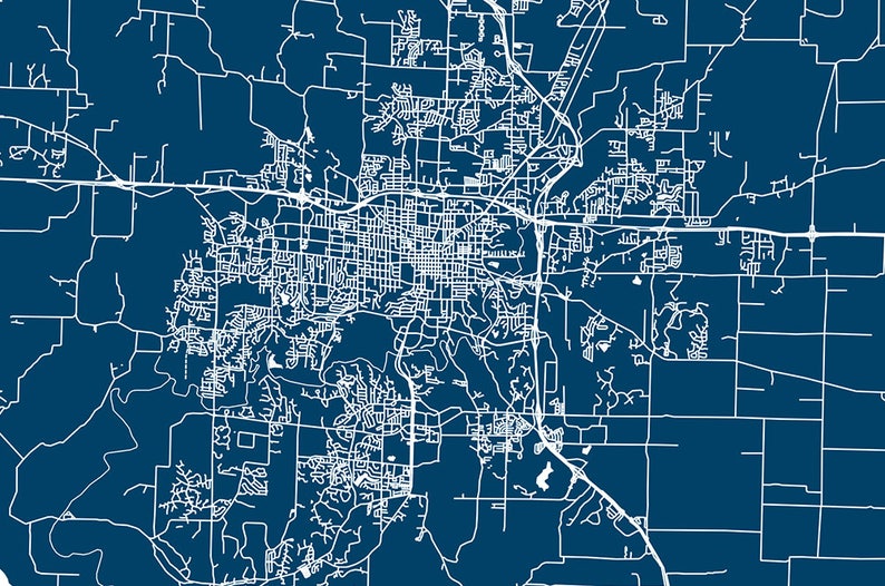 Columbia Missouri City Map Large Canvas Print Wall Art | Etsy