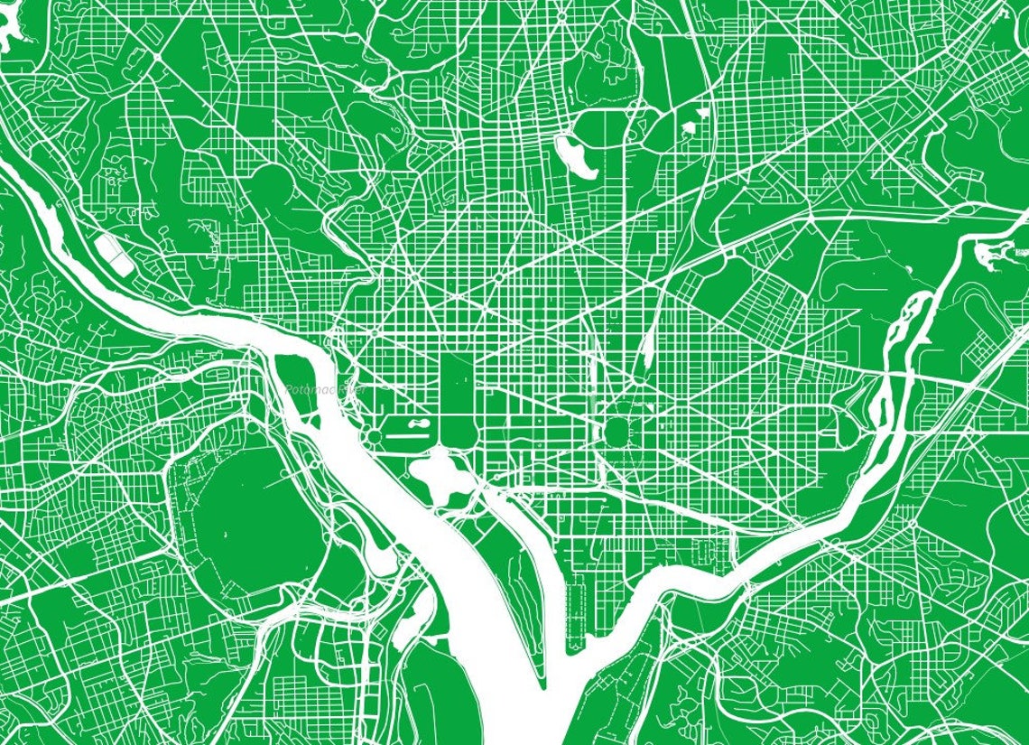Washington DC / City Map / Canvas Print / Wall Art / Large 3 | Etsy