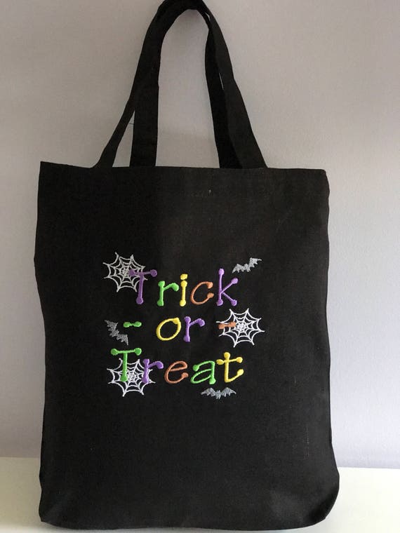 Black Canvas Trick or Treat Bag Perfect for Small Goblins | Etsy