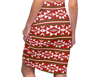 Native Sashbelt Pattern Pencil Skirt 2 colors 6 sizes