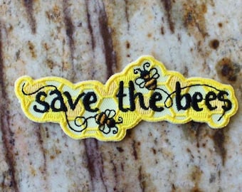 Save the Bees Honey Insects Yellow Bee Bumble Fun Patch Embroidered Honeycomb BeeKeeper