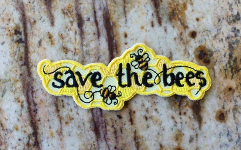 Save the Bees Honey Insects Yellow Bee Bumble Fun Patch Embroidered image 1