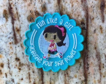 Run Like a GIRL Running Race 5k Fun Patch Embroidered Southern Juliette