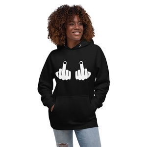 Double Middle Finger Flip Off Unisex Hoodie for Introverts