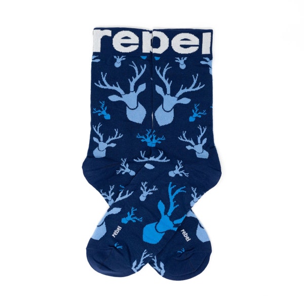 Deer Socks, Funky Unisex Socks - Casual Socks, Dress Socks, Men, Women – Happy, Soft, Fun Novelty, Cool Birthday Gift, Moose, Gift, Wedding