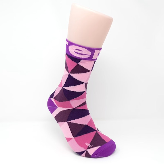 fun purple dress socks Solid Color Crew Cotton Dress Socks