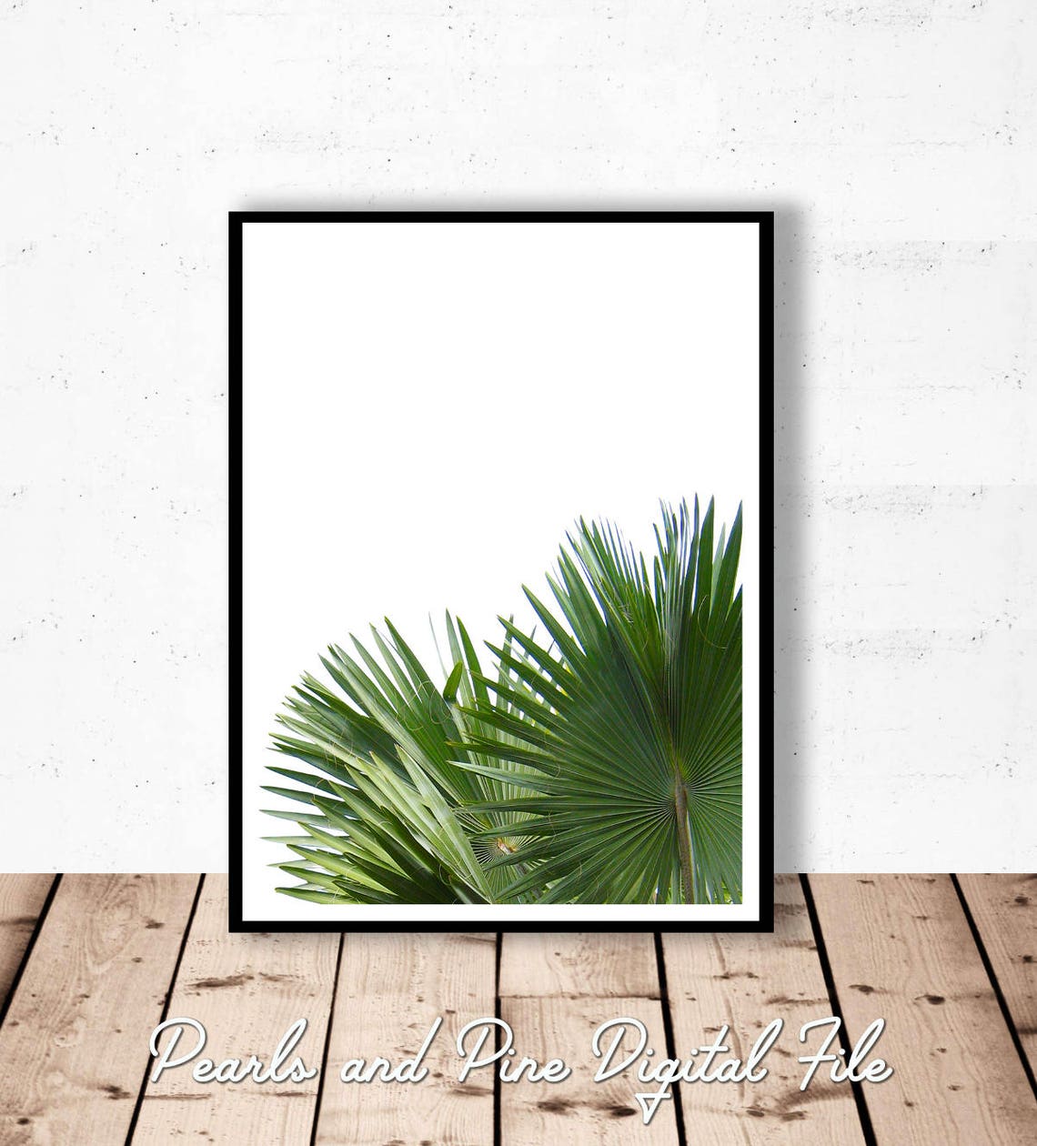 Palm Leaf Wall Art Green Leaf Print Tropical Poster Fan - Etsy