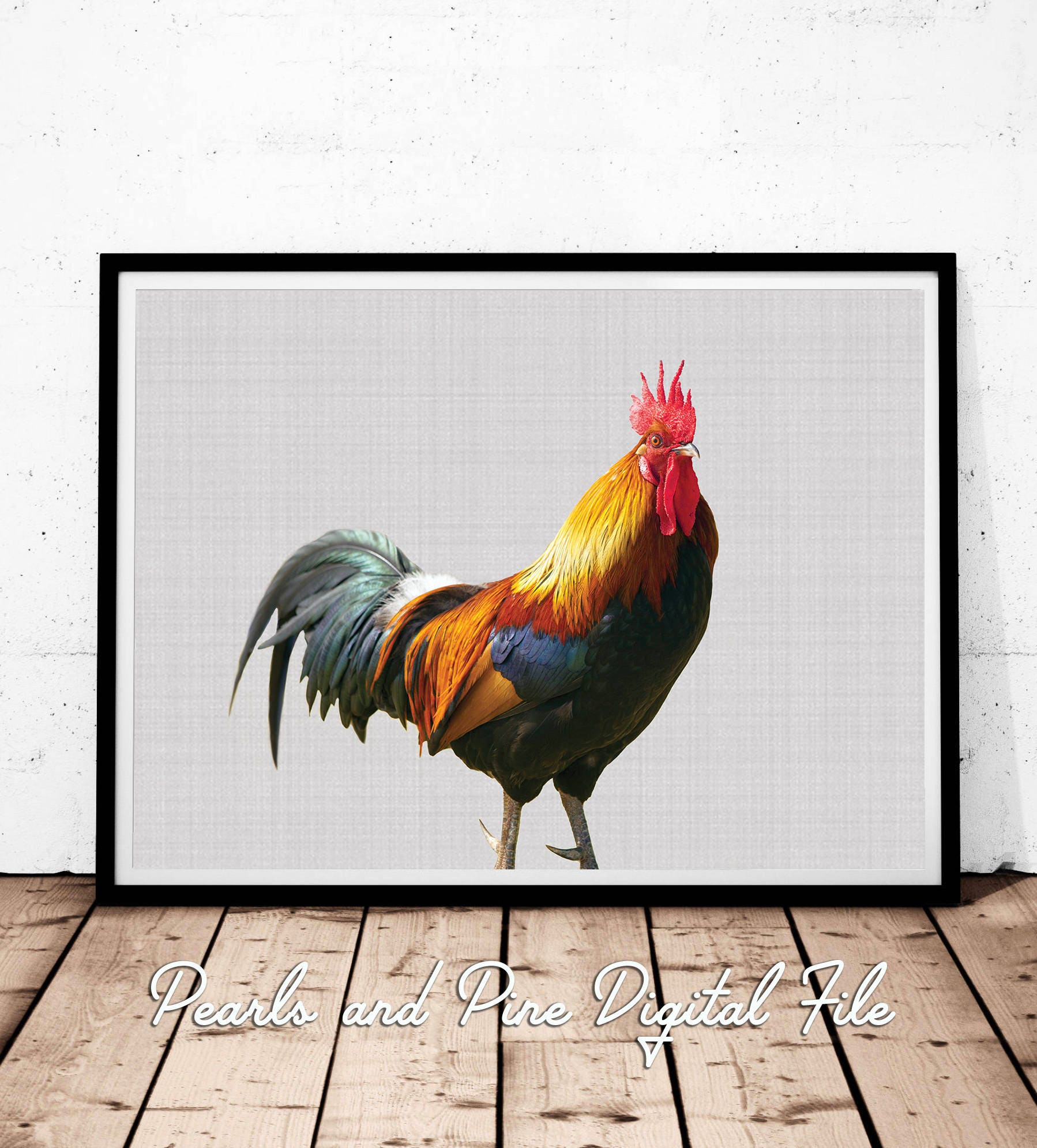 Rooster Print, Rooster Photography, Farm Animals Print, Farm Nursery Art, Digital Print, Printable Poster, Nursery Animals, Rooster Art