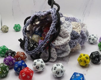 Surprise Dragon Scale Dice Bag - Crochet Drawstring Bag