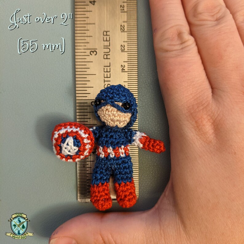 Tiniest Captain America - Crochet Amigurumi Art Doll Desk Decoration - Etsy