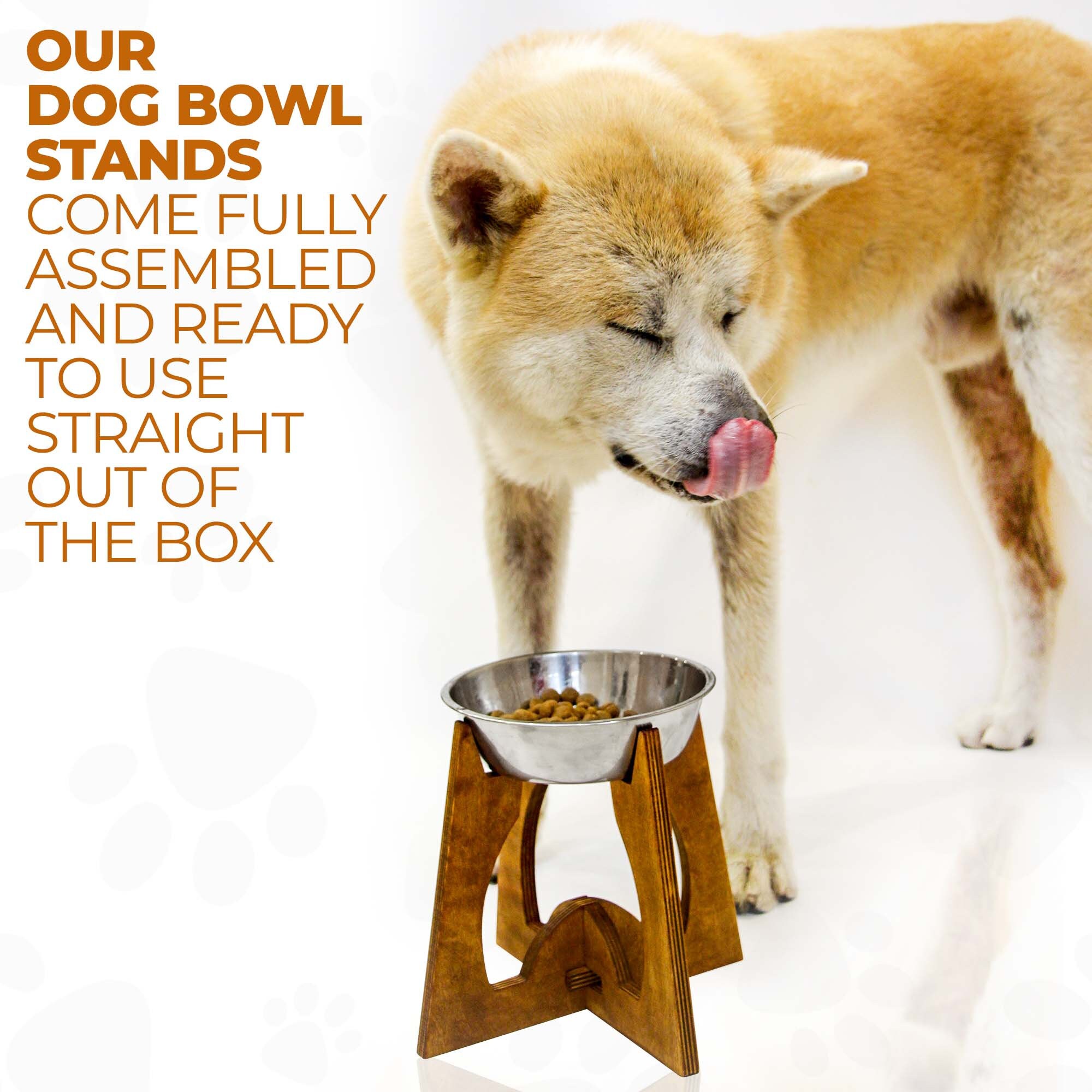 Dog Bowl Elevated Raised Dogs Feeder for Dogs Collapsible 9 Dog Bowl Stand Food and Water Bowl With Wood Stand Etsy