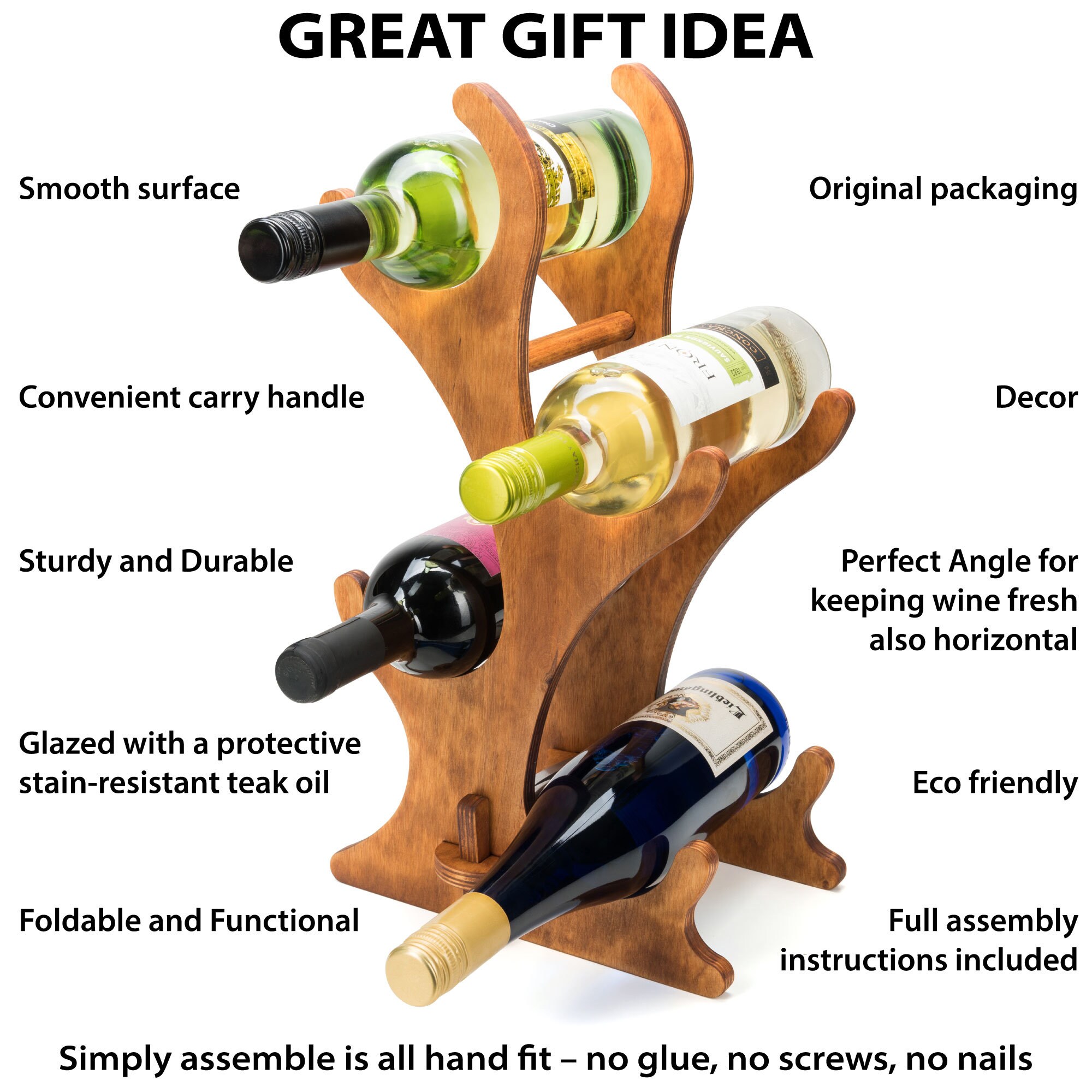 Wooden Tabletop Wine Rack Foldable and Functional Tabletop Etsy