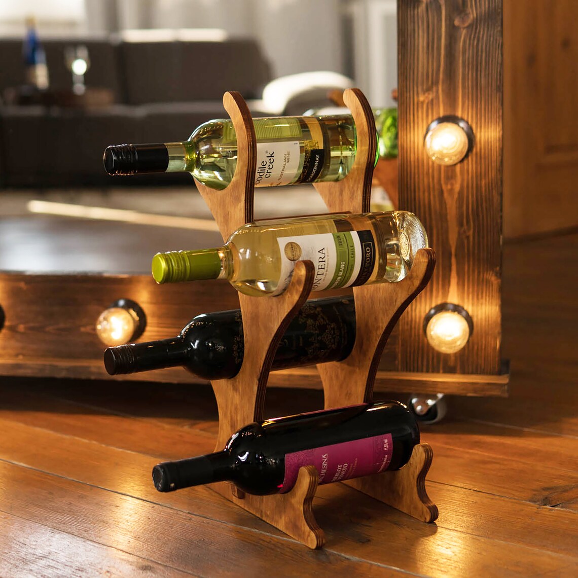 Wooden Tabletop Wine Rack Foldable and Functional Tabletop Etsy