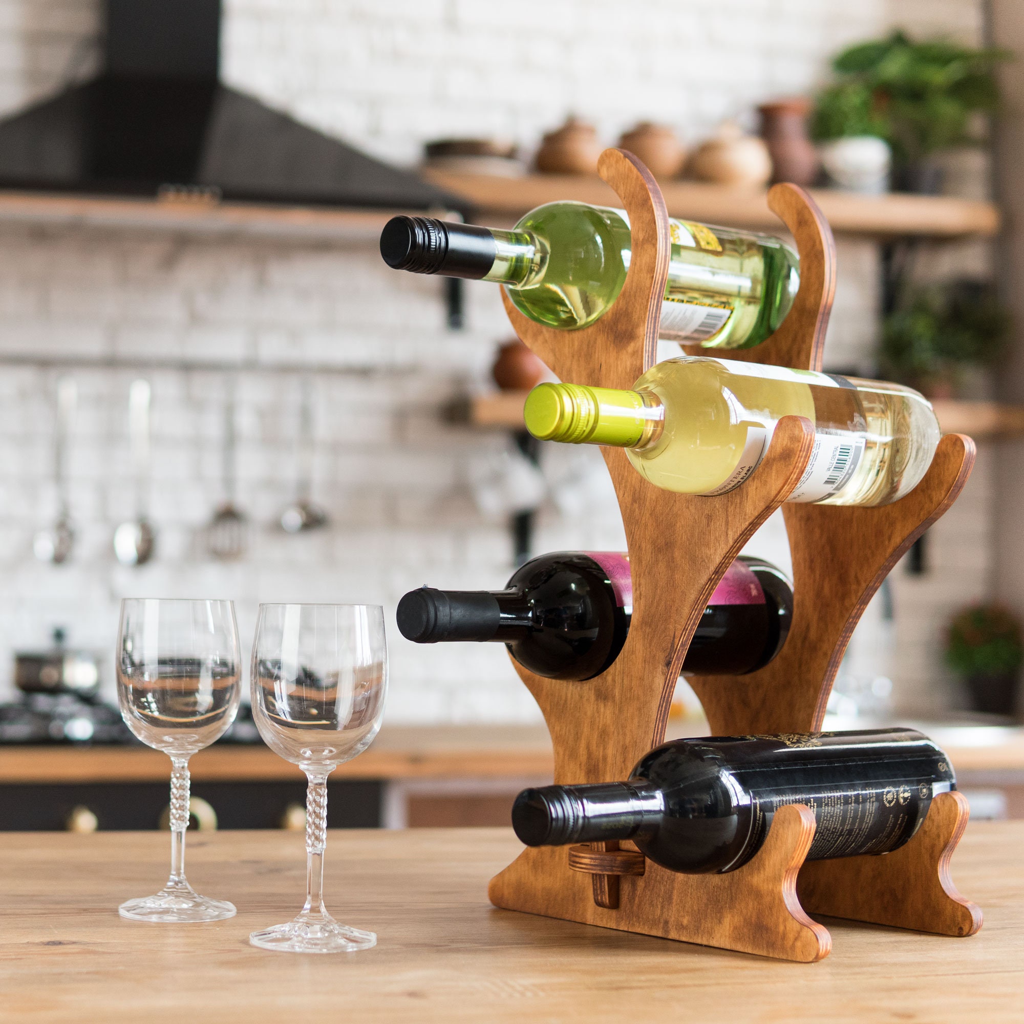 Wooden Tabletop Wine Rack Foldable and Functional Tabletop Etsy