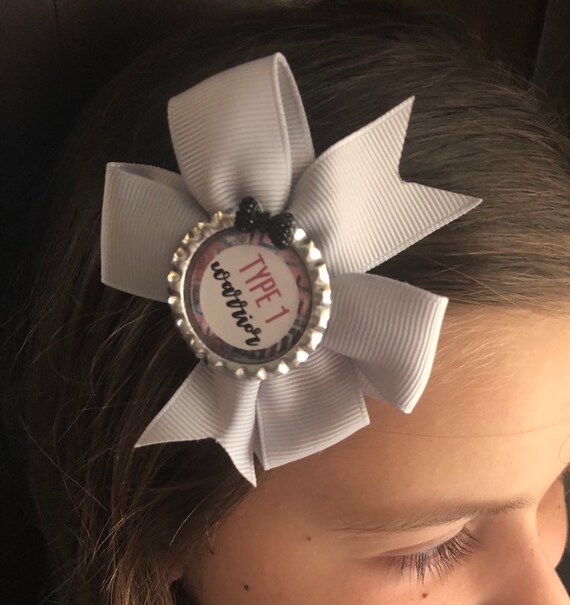 Type 1 Warrior Hair Bow Type One Diabetes Accessories T1d Etsy