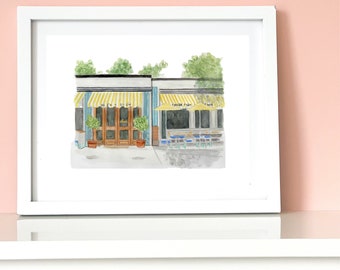 Art Print &#39;Clark’s Oyster Bar&#39; // Best of Austin Print Watercolor ATX Austin Texas