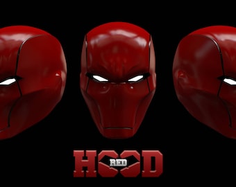 3D-bestand - Red Hood Rebirth masker helm afdrukken Model