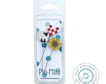 3 Decorative Stainless Steel Sewing Pins Just Another Button Company FEELS LIKE AUTUMN Pin Mini Free Lazy Susan Mini-Pinnie Pattern