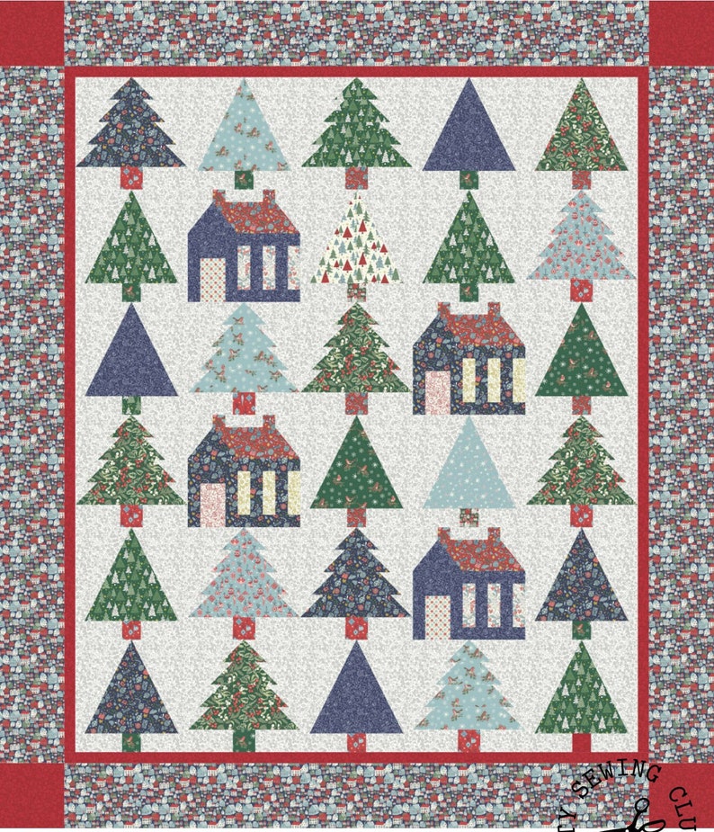 LIBERTY CHRISTMAS in the WOODS Quilt Kit With Backing Etsy