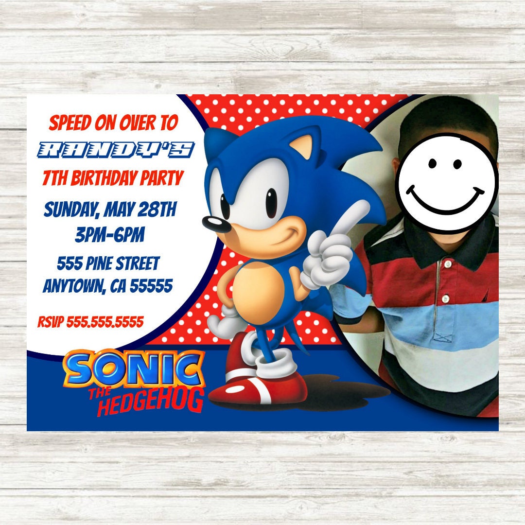 Sonic Birthday Invitation 5x7 Etsy