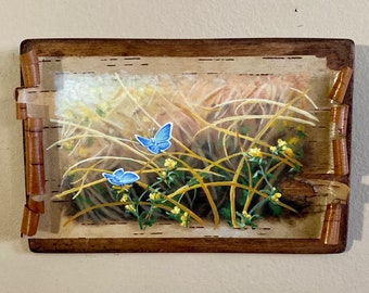 Golden Meadow on birch bark