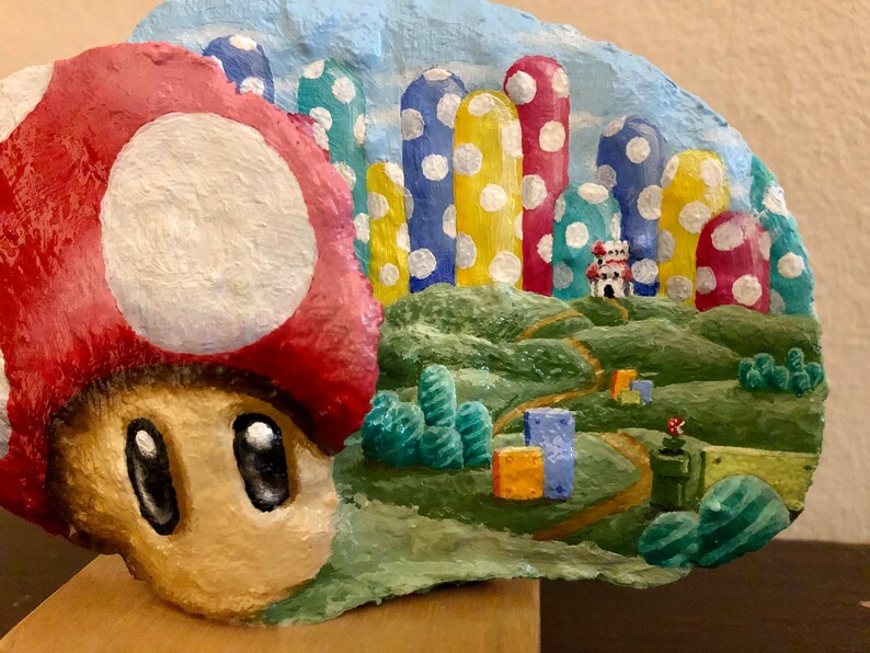 Power up Super Mario Mushroom Painting Etsy