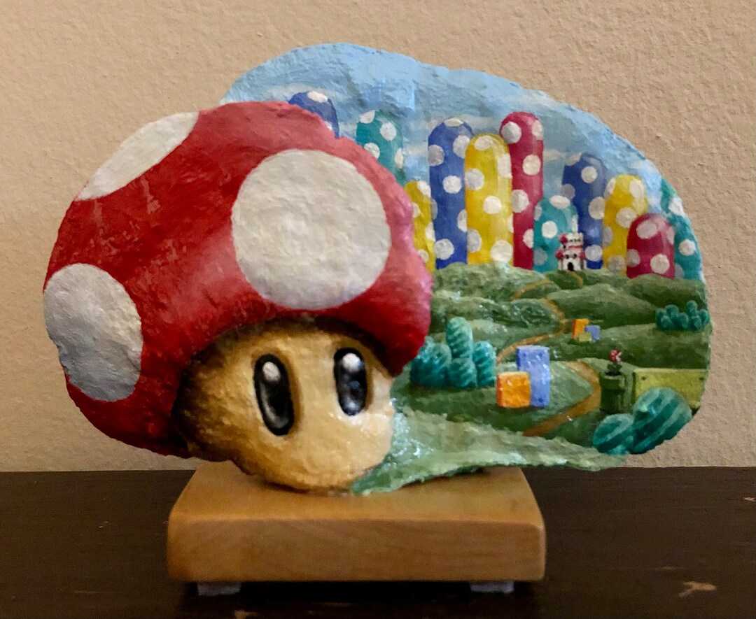 Power up Super Mario Mushroom Painting Etsy