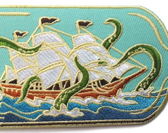 5" Ship in a Bottle Embroidered Iron On Patch Applique High Quality Crafts