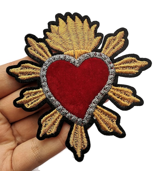 Heart Wings Hand-Embroidered Brooch Pin Heart Wings Hand-Embroidered Brooch Pin