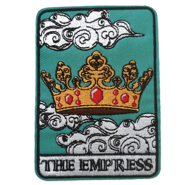 Fer brodé sur des écussons de cartes de tarot vintage, soleil, lune, mort, force, amants, empereur, impératrice, magicien et étoile The Empress