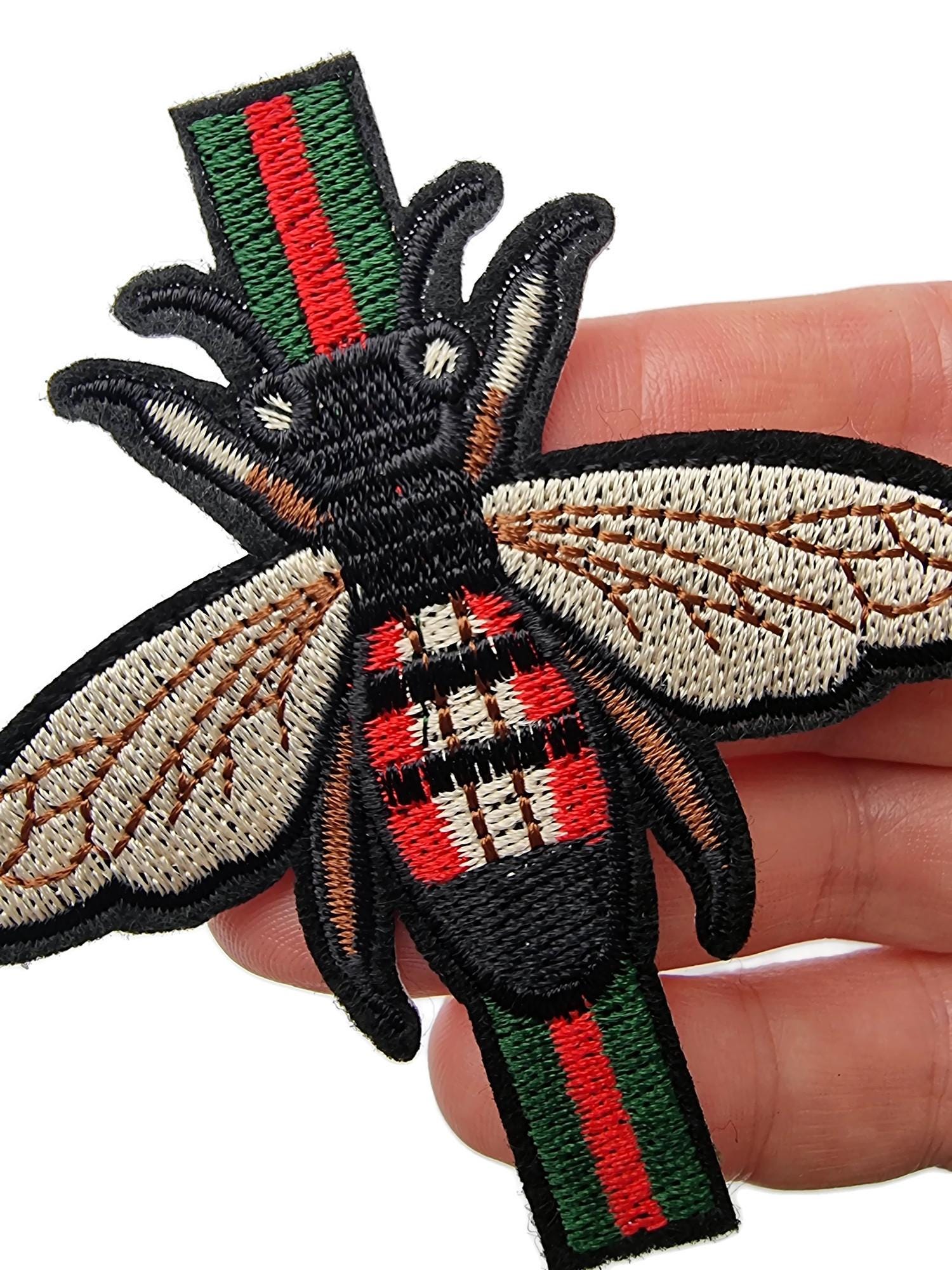 GUCCI グログラン リボンブローチ Beeロゴ ブラック 箱付き GUCCI