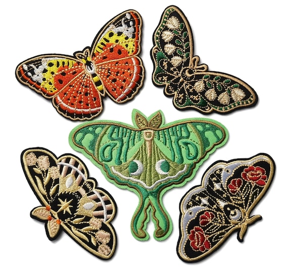 Hand Embroidered Butterfly Patches Hand Embroidered Butterfly Patches