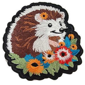 Toppa ricamata da stirare con riccio con fiori Happy Woodland