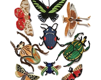 Embroidered Insect Patches Butterfly Beetle Moth Scarab Cicada  Maybug