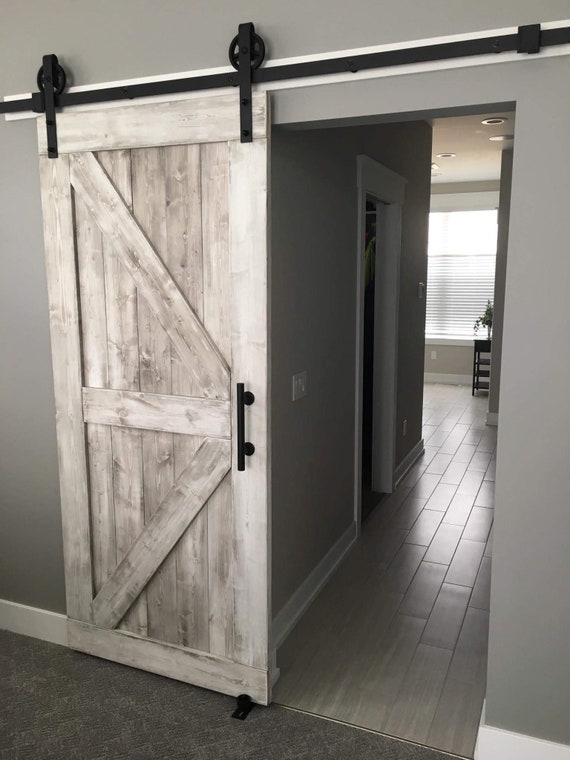 Framed British Brace Style Rustic Sliding Barn Door Etsy