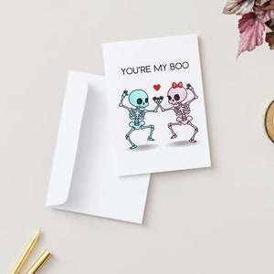 Tarjeta de aniversario divertida, tarjeta de felicitación de aniversario con esqueletos, tarjeta del Día del Padre, feliz aniversario, eres mi amor, imprimible, digital