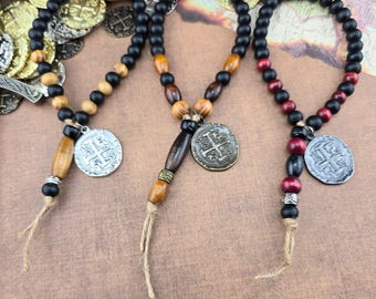 Pirate Piece of 8 Bottle Bling Necklace, Beaded