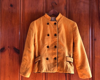 Vintage Oscar De La Renta, double breasted coat, vintage mustard jacket, vintage blazer