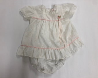 Vintage baby dress, vintage baby, lace dress, eyelet, folk, hippie, 12 month