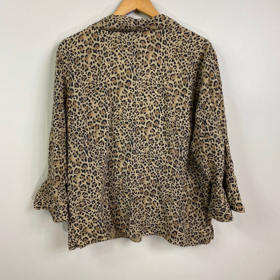 Vintage silk blouse, vintage cheetah print blouse, vi… - Gem