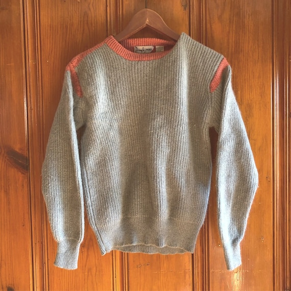 Vintage mohair and wool sweater , color block, vin