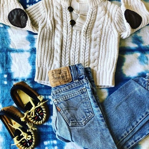 Vintage knits, vintage ribbed sweater, fisherman sweater, vintage baby image 1