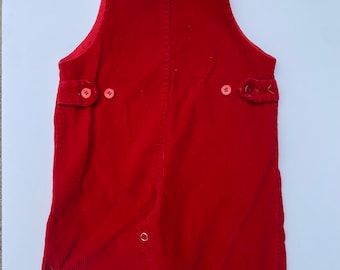 Vintage overalls, red corduroy overalls, vintage baby overalls