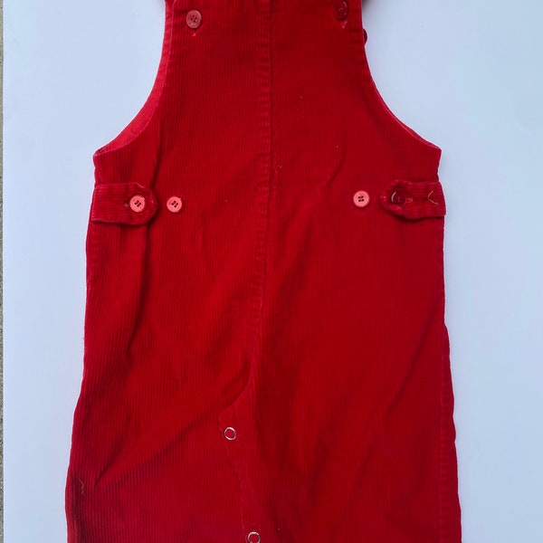 Vintage overalls, red corduroy overalls, vintage baby overalls