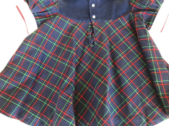 Vintage Plaid dress, Bib collar, Peter Pan collar… - image 4