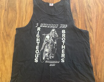 Vintage motorcycle tank, Righteous Brothers, motorcycle, Sturgis, made in USA, blank vintage shirt, motorcycle club, Harley Davidson, beards