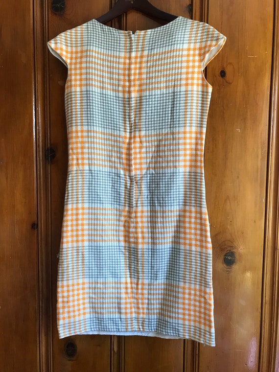 Vintage mod plaid dress, 60s midi dress, mod, 196… - image 9